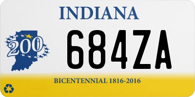 IN license plate 684ZA