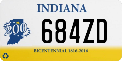 IN license plate 684ZD