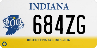 IN license plate 684ZG