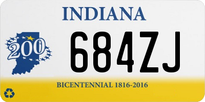 IN license plate 684ZJ