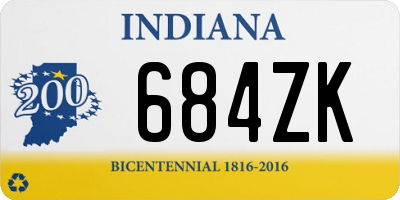 IN license plate 684ZK