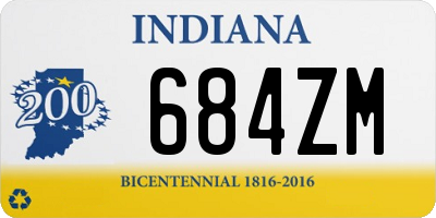 IN license plate 684ZM