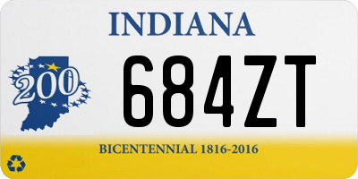 IN license plate 684ZT