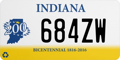 IN license plate 684ZW