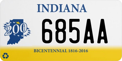 IN license plate 685AA