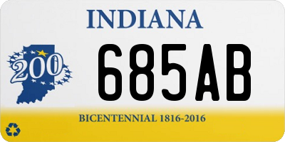 IN license plate 685AB
