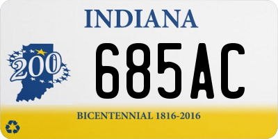 IN license plate 685AC