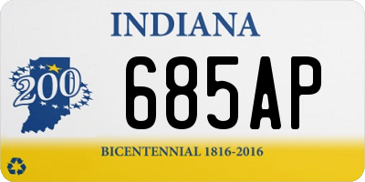 IN license plate 685AP