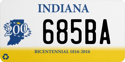 IN license plate 685BA