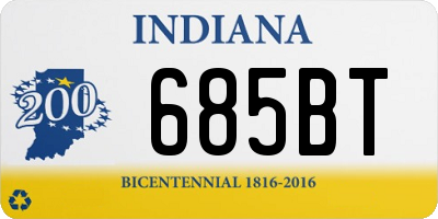 IN license plate 685BT