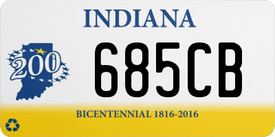 IN license plate 685CB