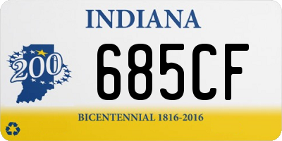 IN license plate 685CF