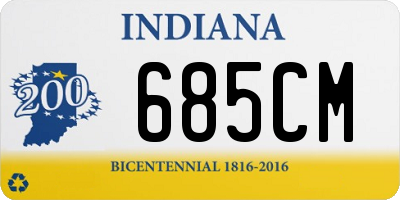 IN license plate 685CM