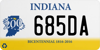 IN license plate 685DA