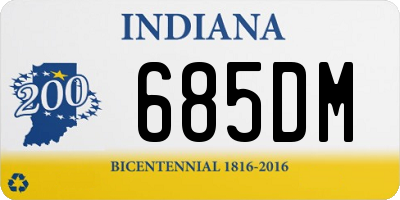 IN license plate 685DM
