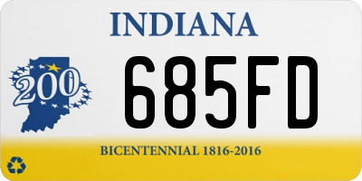 IN license plate 685FD