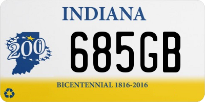 IN license plate 685GB