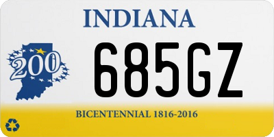 IN license plate 685GZ