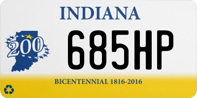 IN license plate 685HP