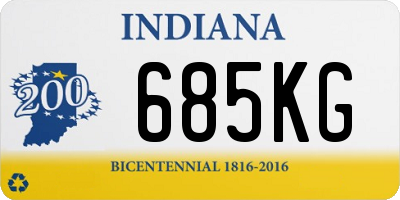 IN license plate 685KG