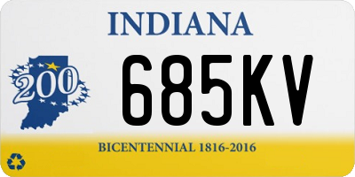 IN license plate 685KV