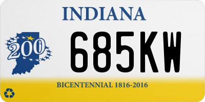 IN license plate 685KW