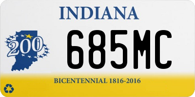 IN license plate 685MC