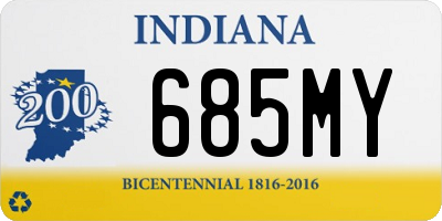 IN license plate 685MY