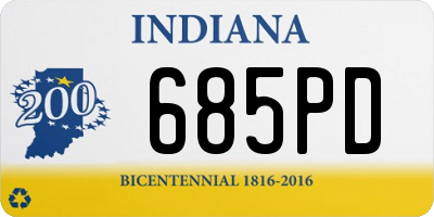 IN license plate 685PD