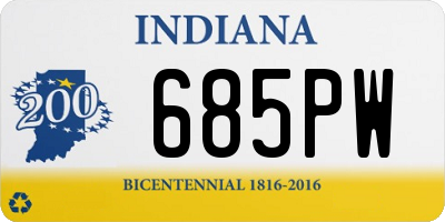 IN license plate 685PW