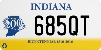 IN license plate 685QT