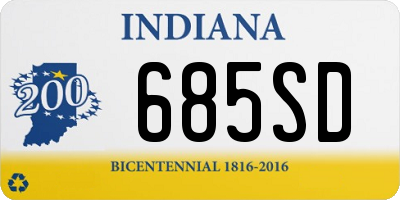 IN license plate 685SD