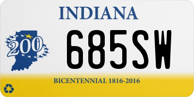 IN license plate 685SW
