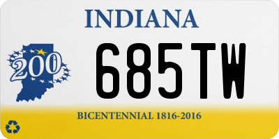 IN license plate 685TW