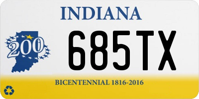 IN license plate 685TX