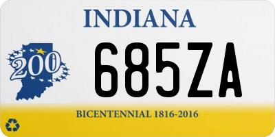 IN license plate 685ZA