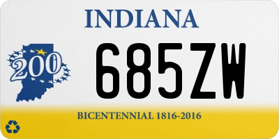 IN license plate 685ZW
