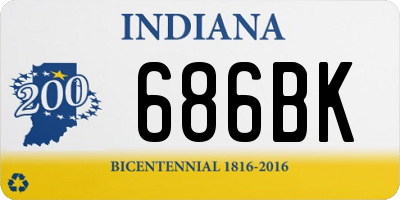 IN license plate 686BK