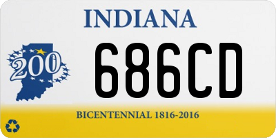 IN license plate 686CD