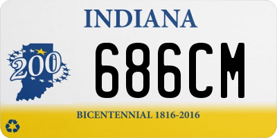 IN license plate 686CM