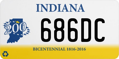 IN license plate 686DC