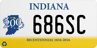 IN license plate 686SC