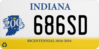 IN license plate 686SD