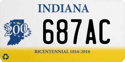 IN license plate 687AC