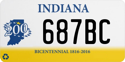 IN license plate 687BC