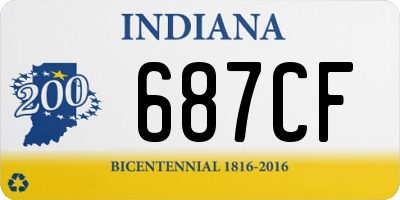 IN license plate 687CF