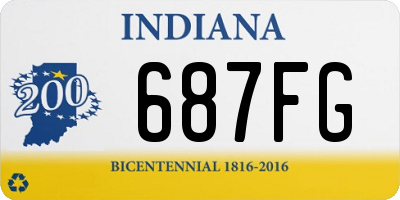 IN license plate 687FG