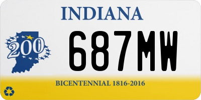 IN license plate 687MW