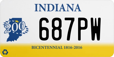 IN license plate 687PW