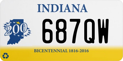 IN license plate 687QW